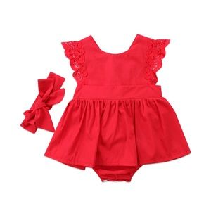 🔥Baby Girls Romper Dress Set